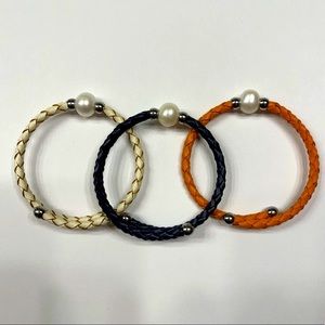 NEW 3 Pearl Bracelet Cuffs